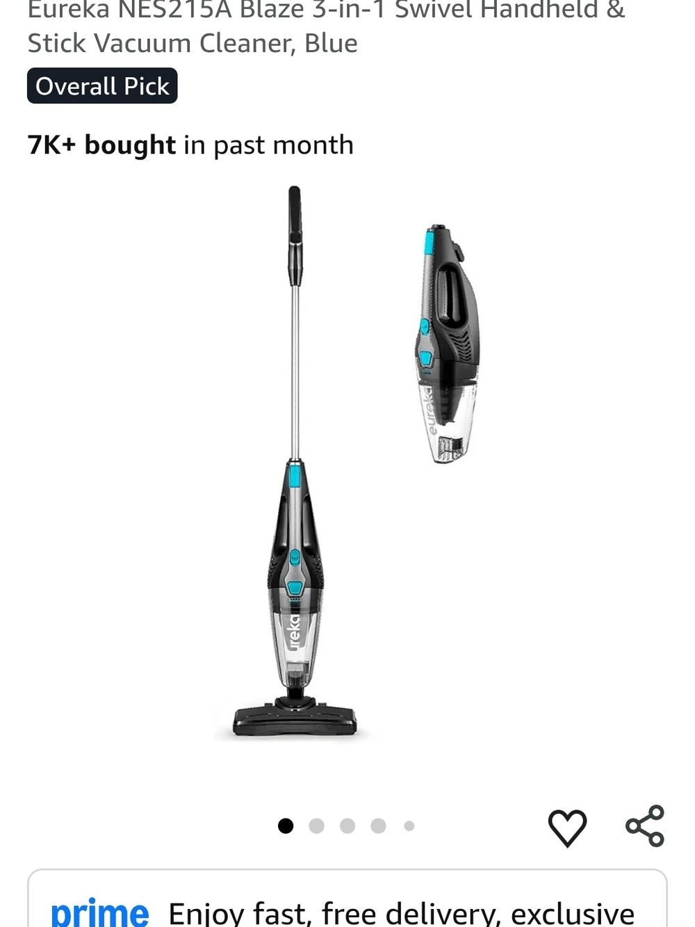 Brand New In Box Eureka Blaze 3-in-1 Stick & Handheld Vacuum -